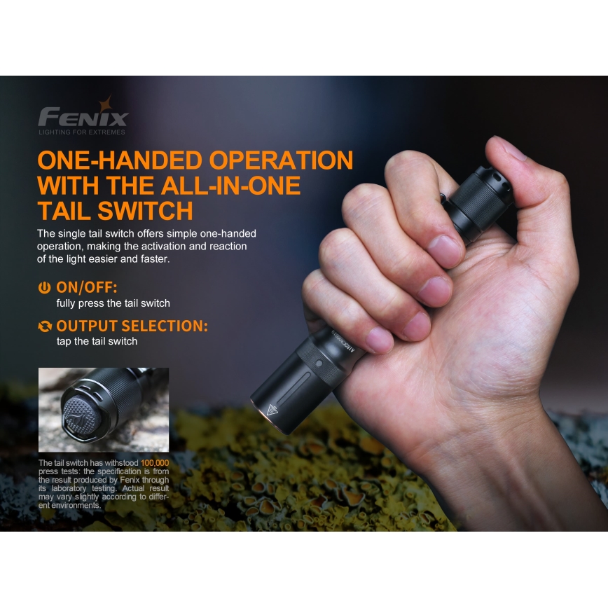 Fenix E20V20 - Lanterna LED LED/2xAA IP68 350 lm 200 hrs