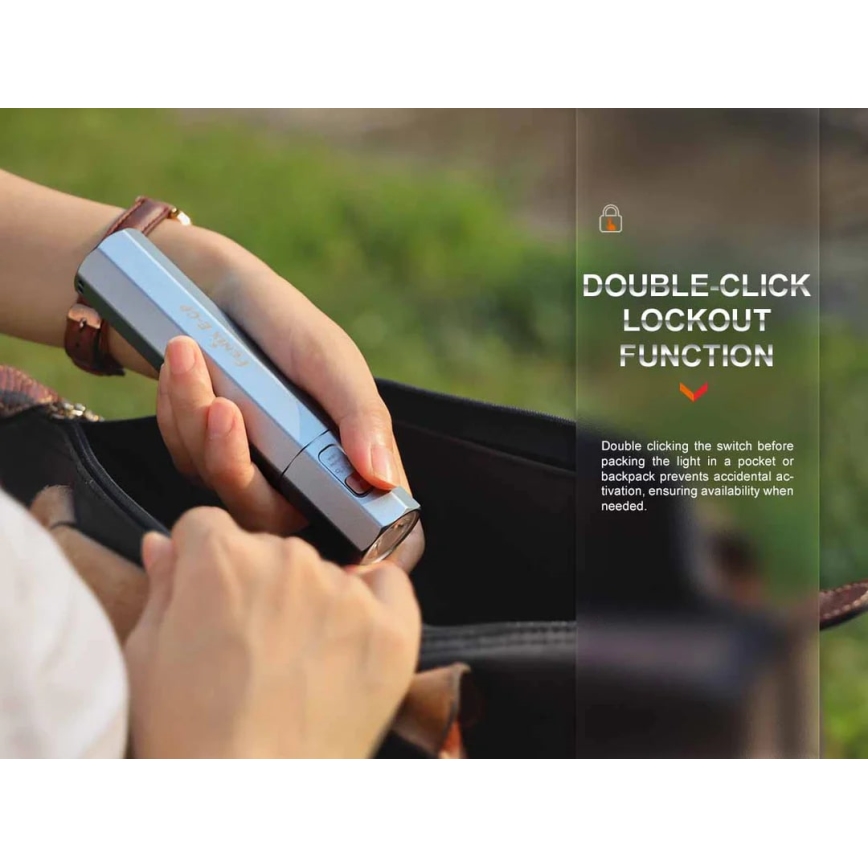 Fenix ECPBLCK - Lanterna recarregável LED com power bank USB IP68 1600 brilhante 504 h 5000 mAh preto