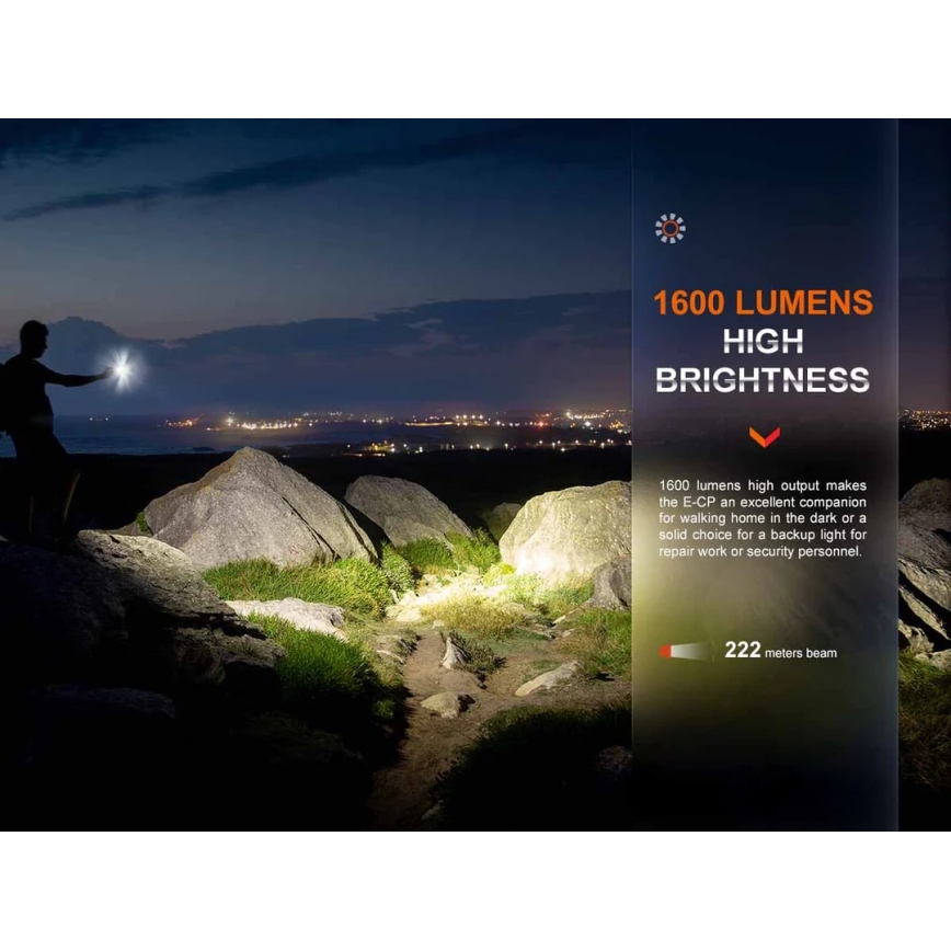 Fenix ECPBLUE - Lanterna recarregável LED com um power bank USB IP68 1600 brilhante 504 h 5000 mAh azul