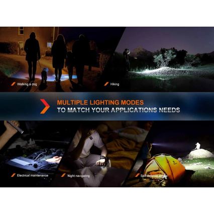 Fenix ECPBLUE - Lanterna recarregável LED com um power bank USB IP68 1600 brilhante 504 h 5000 mAh azul