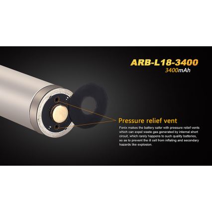 Fenix FE18650LI34 - 1 unidade Bateria recarregável 18650/3,6 V 3400 mAh