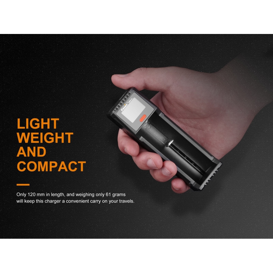 Fenix FENARED1 - Carregador de pilhas 1xLi-ion/AAA/AA/C 5V