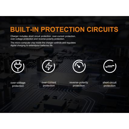 Fenix FENARED2 - Carregador de pilhas 2xLi-ion/AAA/AA/C 5V