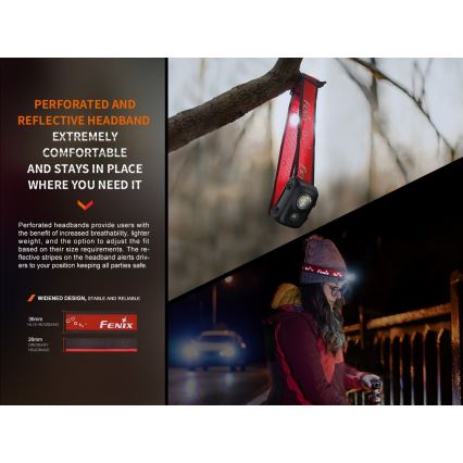 Fenix HL16V2BLK - LED Lanterna de cabeça LED/3xAAA IP66 450 lm 200 h preto/laranja