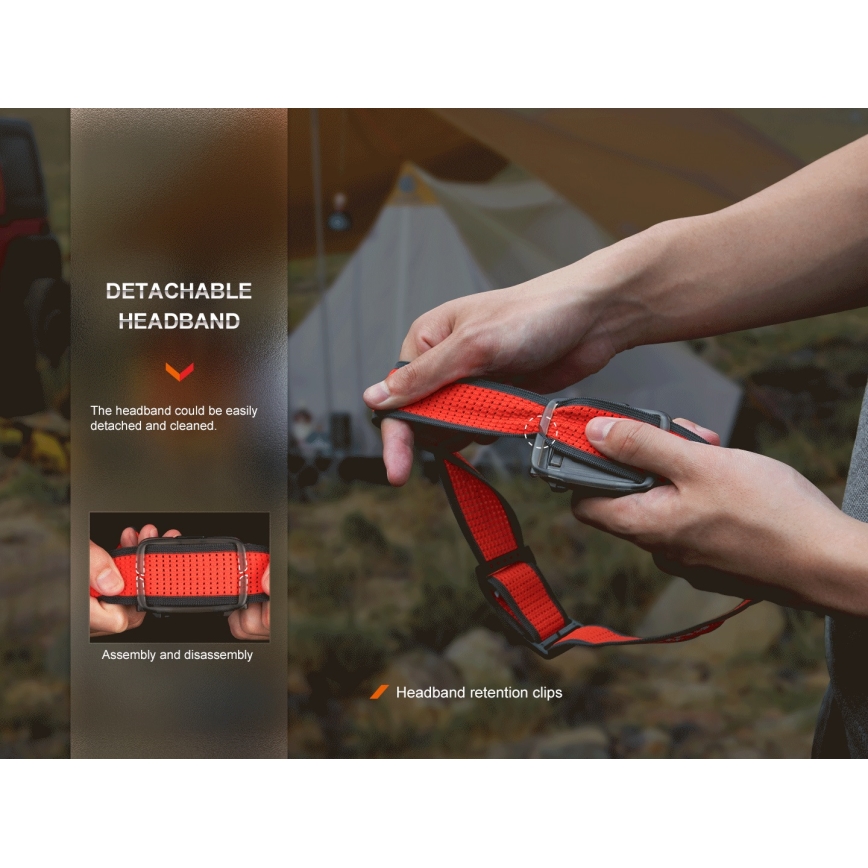 Fenix HL16V2BLK - LED Lanterna de cabeça LED/3xAAA IP66 450 lm 200 h preto/laranja