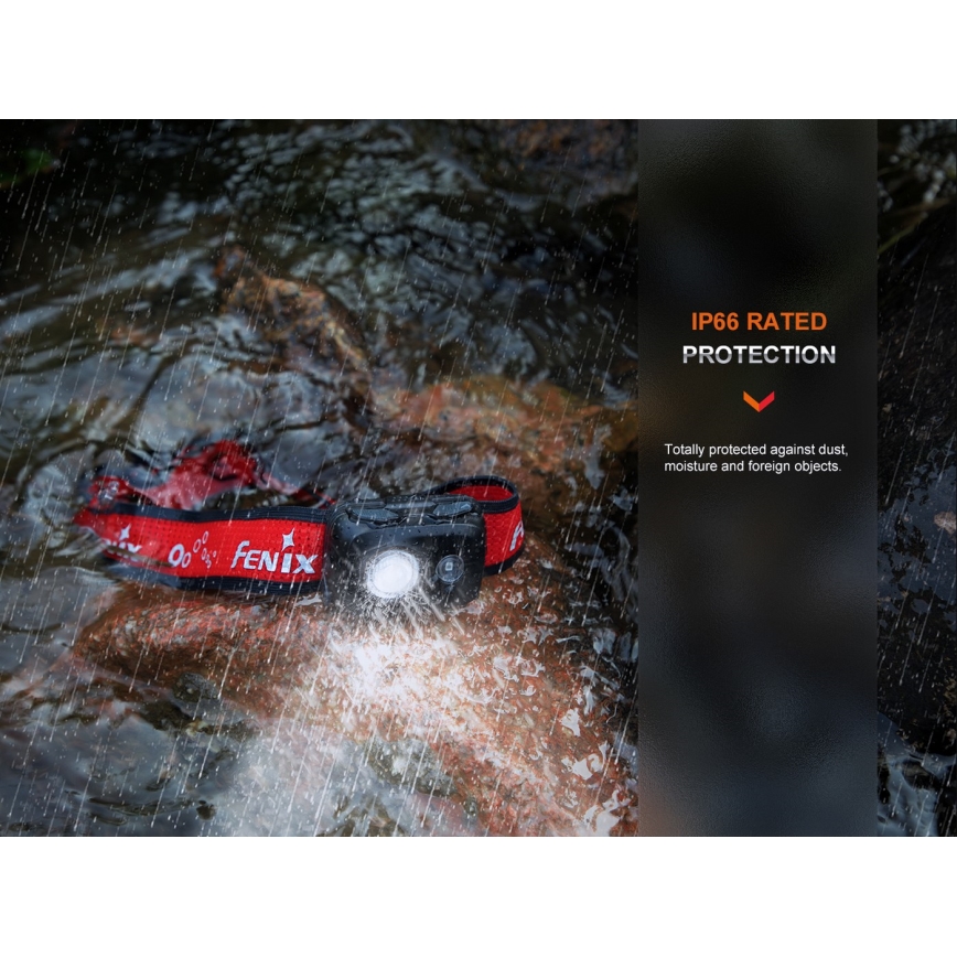 Fenix HL16V2BLK - LED Lanterna de cabeça LED/3xAAA IP66 450 lm 200 h preto/laranja