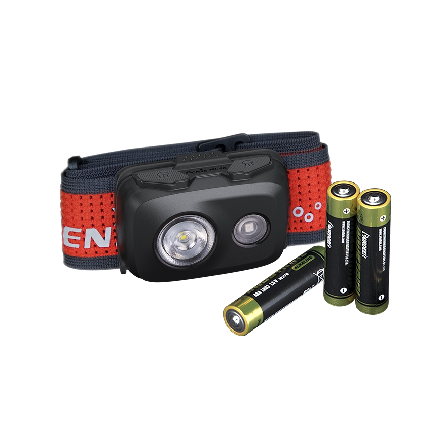 Fenix HL16V2BLK - LED Lanterna de cabeça LED/3xAAA IP66 450 lm 200 h preto/laranja