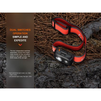 Fenix HL16V2PIN - LED Lanterna de cabeça LED/3xAAA IP66 450 lm 200 h rosa