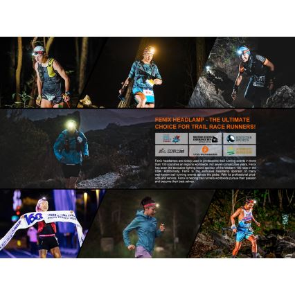 Fenix HL18RTV20BLC - Lanterna de cabeça LED com regulação LED/USB/3xAAA IP66 800 lm 160 h 1900 mAh preto/laranja