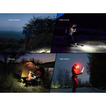 Fenix HL18RTV20WHT - LED Regulação recarregável lanterna de cabeça LED/USB IP66 800 brilhante 160 h branco/preto