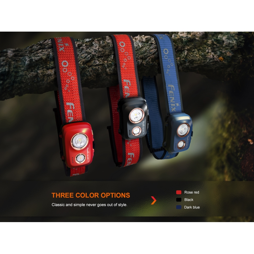 Fenix HL32RTBLCK - Lanterna de cabeça recarregável LED LED/USB/3xAAA IP66 800 brilhante 300 h 1900 mAh preto/laranja