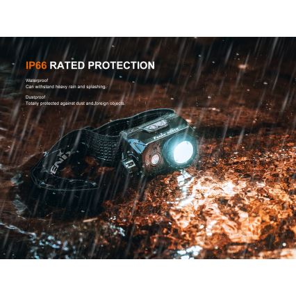 Fenix HL45R - LED Regulação recarregável focagem lanterna de cabeça LED/USB IP66 1000 brilhante 240 h preto