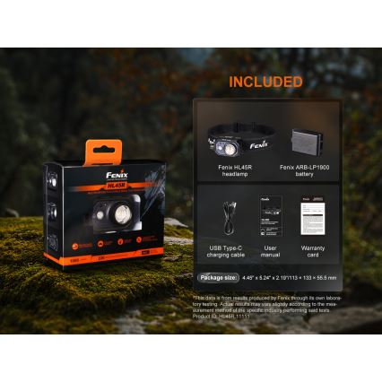 Fenix HL45R - LED Regulação recarregável focagem lanterna de cabeça LED/USB IP66 1000 brilhante 240 h preto