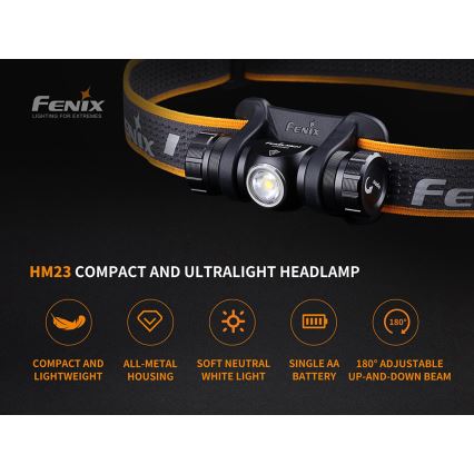 Fenix HM23 - Lanterna de cabeça LED LED/1xAA IP68 240 lm 100 hrs