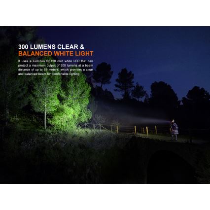 Fenix HM23V20 - LED Regulação lanterna de cabeça LED/1xAA IP68 300 lm 100 h