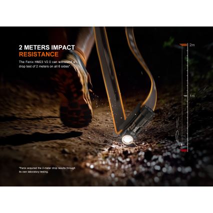 Fenix HM23V20 - LED Regulação lanterna de cabeça LED/1xAA IP68 300 lm 100 h