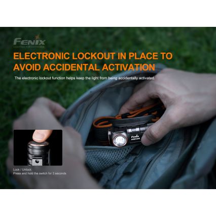 Fenix HM50RV20 - Lanterna de cabeça recarregável LED 3xLED/USB/1xCR123A IP68 700 brilhante 120 h 700 mAh
