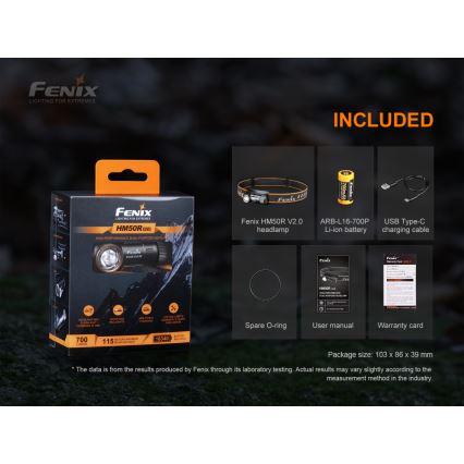 Fenix HM50RV20 - Lanterna de cabeça recarregável LED 3xLED/USB/1xCR123A IP68 700 brilhante 120 h 700 mAh