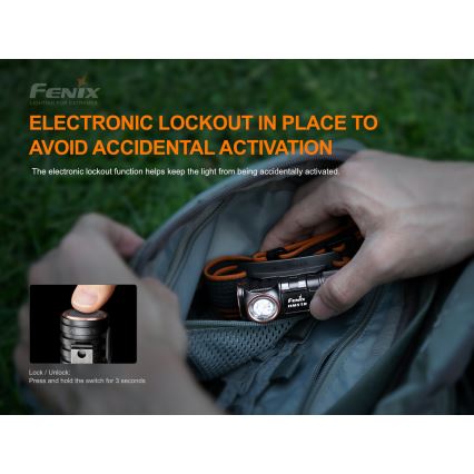 Fenix HM51RV20 - Lanterna de cabeça recarregável LED 3xLED/1xCR123A/USB IP68 700 lm 120 h 700 m