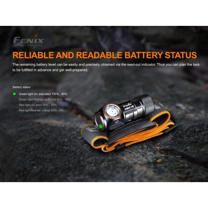 Fenix HM51RV20 - Lanterna de cabeça recarregável LED 3xLED/1xCR123A/USB IP68 700 lm 120 h 700 m