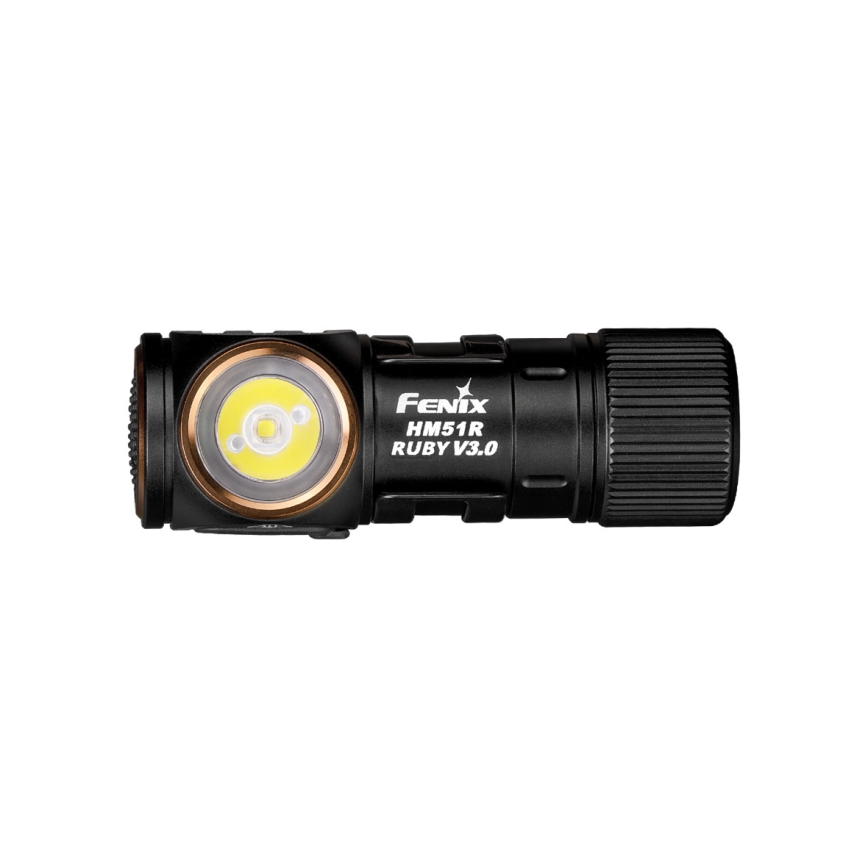 Fenix HM51RV30 - Lanterna frontal recarregável LED com controle de intensidade LED/USB/1xCR123A 950 mAh IP68 860 lm 125 h laranja