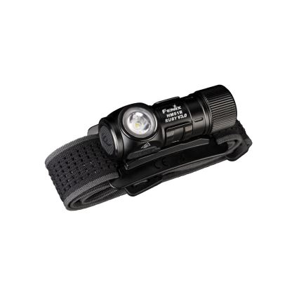 Fenix HM51RV3ABL - Lanterna frontal recarregável com LED e regulação de intensidade LED/USB/1xCR123A 950 mAh IP68 860 lm 125 h preta