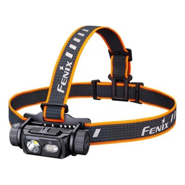 Fenix HM60RV20 - Lanterna de cabeça recarregável LED/USB com brilho ajustável, 4000 mAh, IP68, 1600 lm, 292 h, laranja