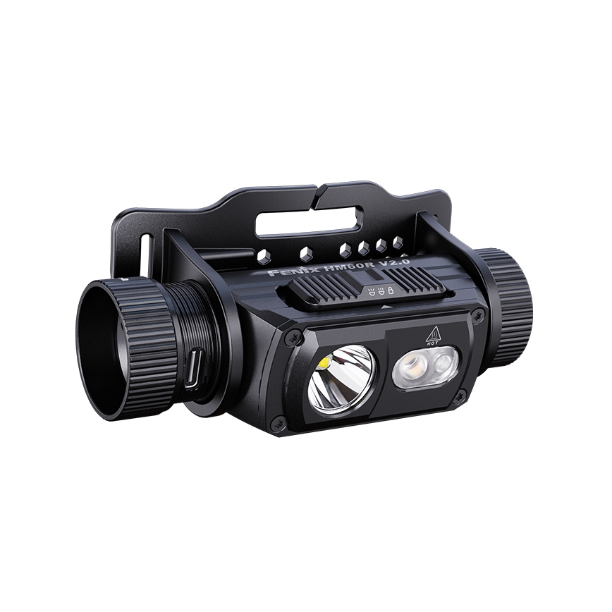 Fenix HM60RV20 - Lanterna de cabeça recarregável LED/USB com brilho ajustável, 4000 mAh, IP68, 1600 lm, 292 h, laranja