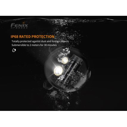 Fenix HM65R - Lanterna de cabeça recarregável LED 2xLED/USB/2xCR123A IP68 1400 brilhante 300 h 3400 mAh