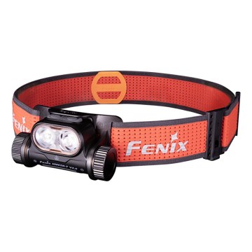 Fenix HM65RTV20BLC- Lanterna de cabeça LED com regulação LED/USB/2xCR123A IP68 3400 mAh preto/laranja