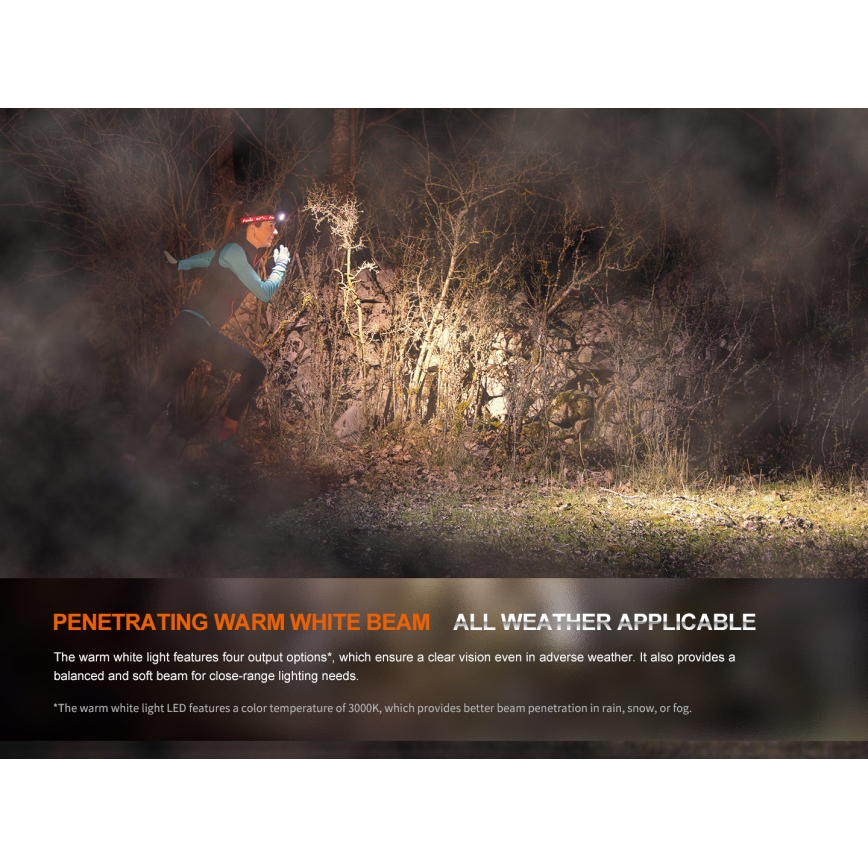 Fenix HM65RTV20PRP - Lanterna de cabeça LED com regulação LED/USB/2xCR123A IP68 1600 lm 300h 3400 mAh preto/roxo