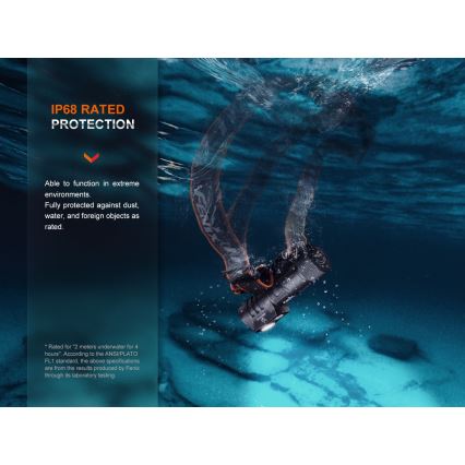 Fenix HM71R - Lanterna de cabeça recarregável LED LED/USB IP68 2700 brilhante 400 h 5000 mAh