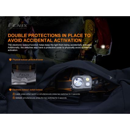 Fenix HP25RV20- Lanterna de cabeça recarregável com regulação LED3xLeaED/1x21700 IP66 1600 lm 800 h