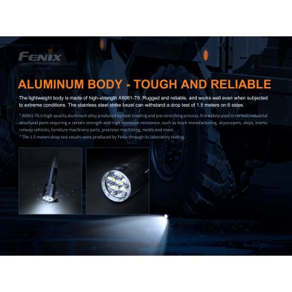 Fenix LR35R - Lanterna recarregável LED 6xLED/2x21700 IP68 10000 lm 80 hrs