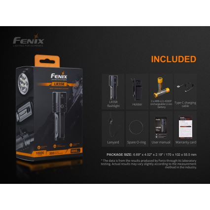 Fenix LR35R - Lanterna recarregável LED 6xLED/2x21700 IP68 10000 lm 80 hrs