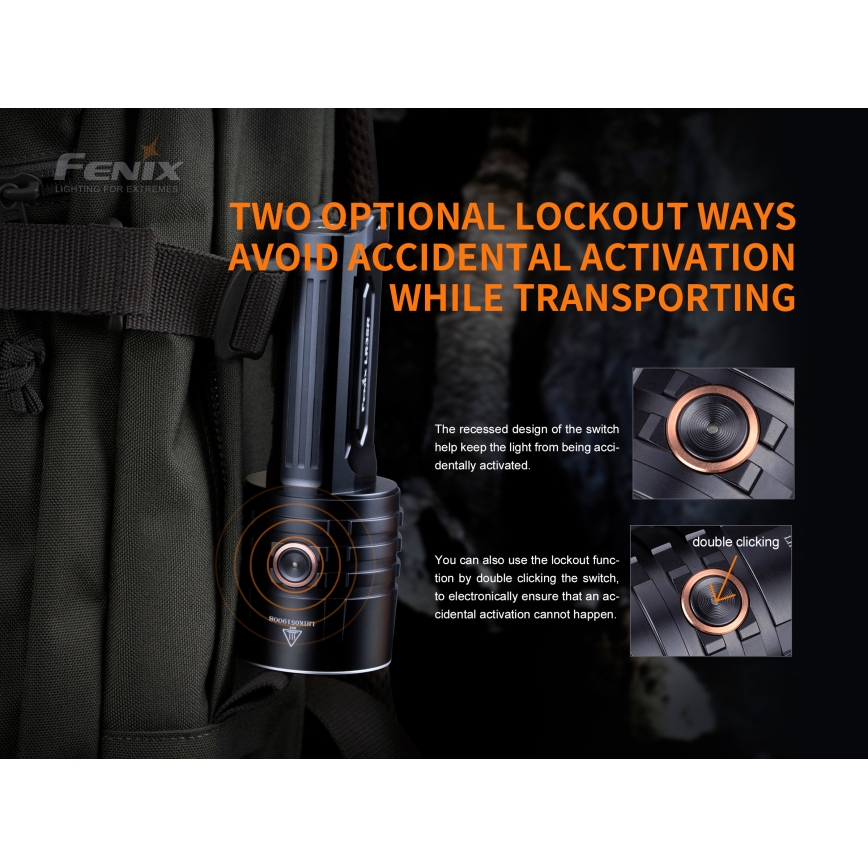 Fenix LR35R - Lanterna recarregável LED 6xLED/2x21700 IP68 10000 lm 80 hrs