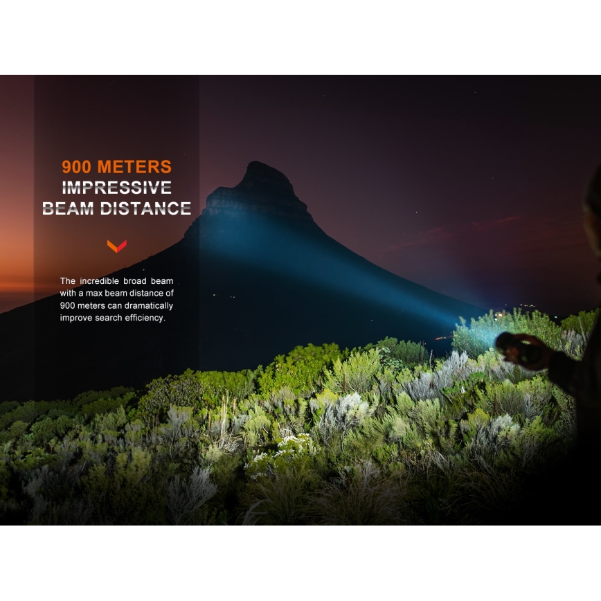 Fenix LR40RV20 - Lanterna recarregável LED LED/USB IP68 15000 brilhante 177 h 5000 mAh