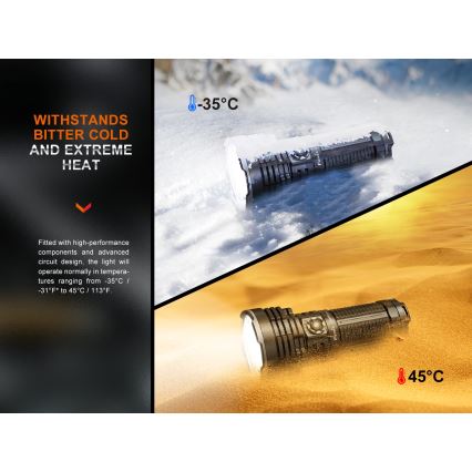 Fenix LR40RV20 - Lanterna recarregável LED LED/USB IP68 15000 brilhante 177 h 5000 mAh