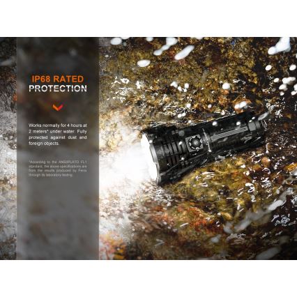 Fenix LR40RV20 - Lanterna recarregável LED LED/USB IP68 15000 brilhante 177 h 5000 mAh