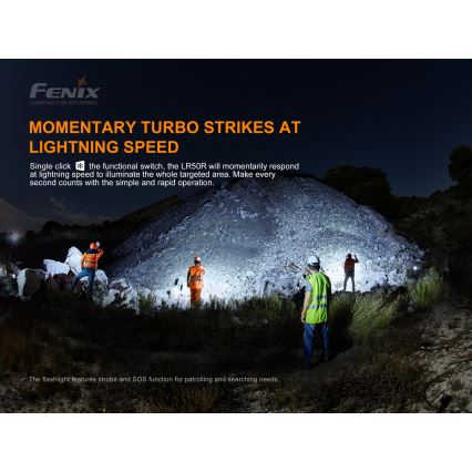 Fenix LR50R - Lanterna recarregável LED 4xLED/USB IP68 12000 lm 58 hrs