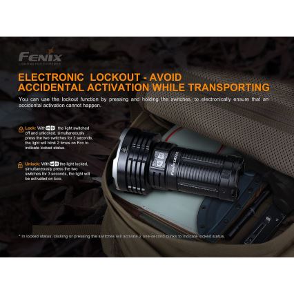 Fenix LR50R - Lanterna recarregável LED 4xLED/USB IP68 12000 lm 58 hrs