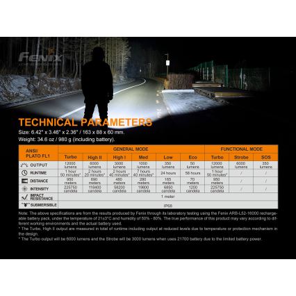 Fenix LR50R - Lanterna recarregável LED 4xLED/USB IP68 12000 lm 58 hrs