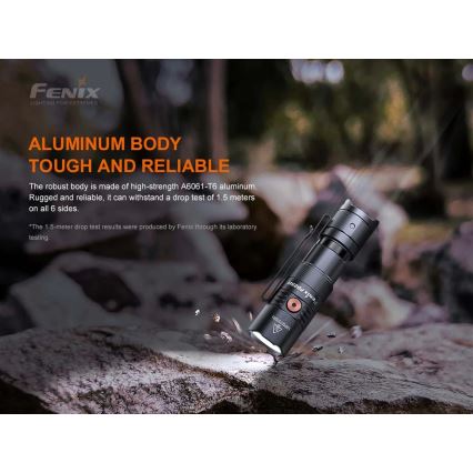 Fenix PD25R - Lanterna recarregável LED LED/USB/1xCR123A IP68 800 lm 70 h 700 mAh