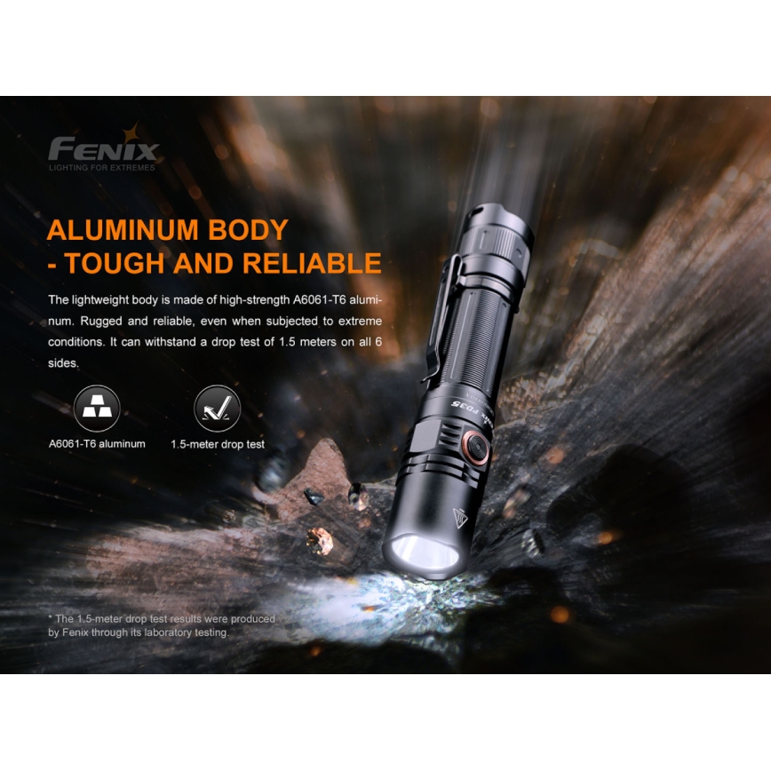 Fenix PD35V30 - Lanterna recarregável LED/USB/2xCR123A IP68 1700 lm 230 h 2600 mAh