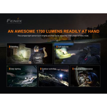 Fenix PD35V30 - Lanterna recarregável LED/USB/2xCR123A IP68 1700 lm 230 h 2600 mAh
