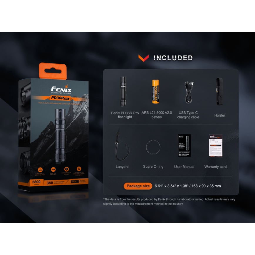 Fenix PD36RPRO - Lanterna tática LED recarregável LED/USB IP68 2800 lm 42 h 5000 mAh