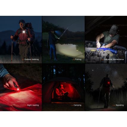 Fenix SW05RREDBLC - Lanterna LED com regulação LED/USB IPX6 150 lm 49 h 700 mAh preto