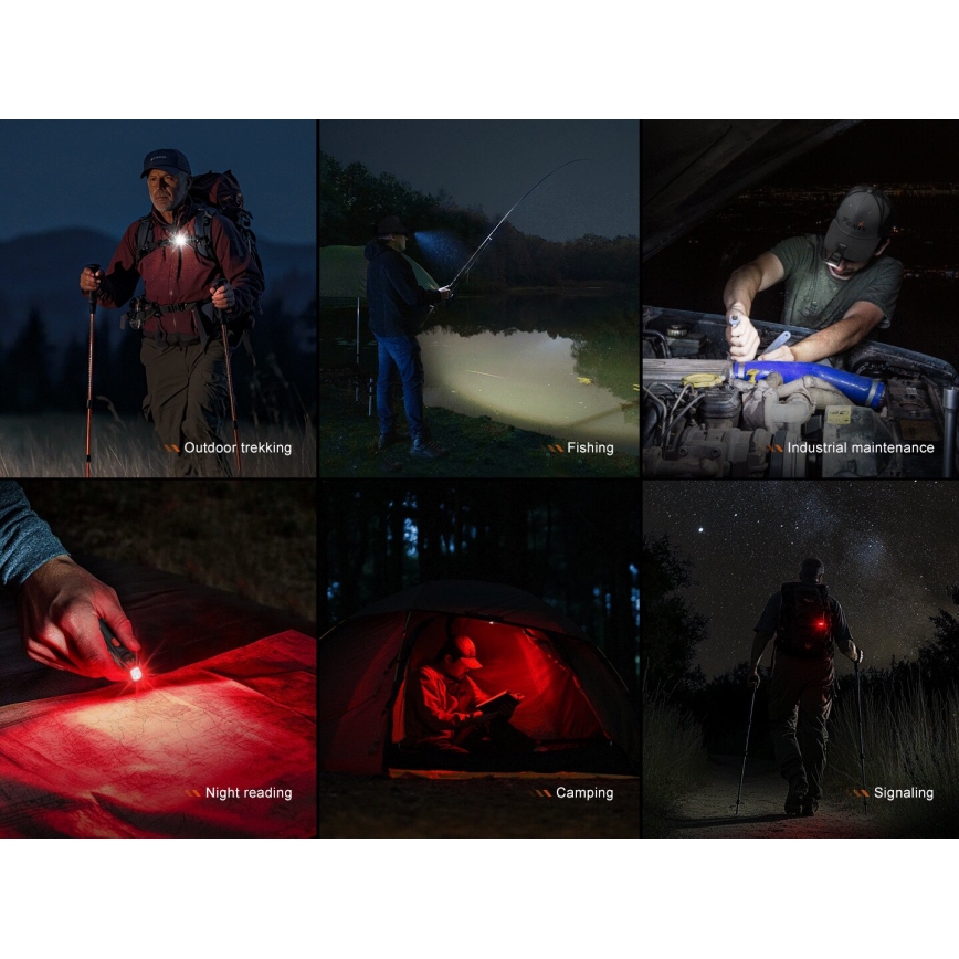 Fenix SW05RREDBLC - Lanterna LED com regulação LED/USB IPX6 150 lm 49 h 700 mAh preto