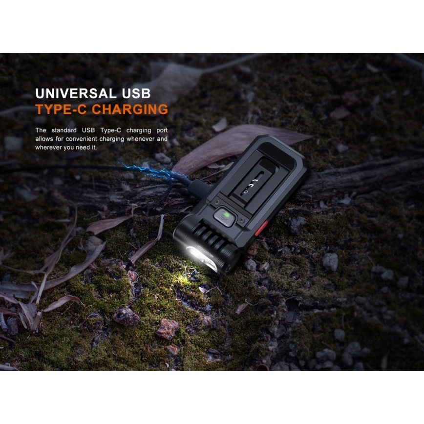 Fenix SW05RREDBLC - Lanterna LED com regulação LED/USB IPX6 150 lm 49 h 700 mAh preto