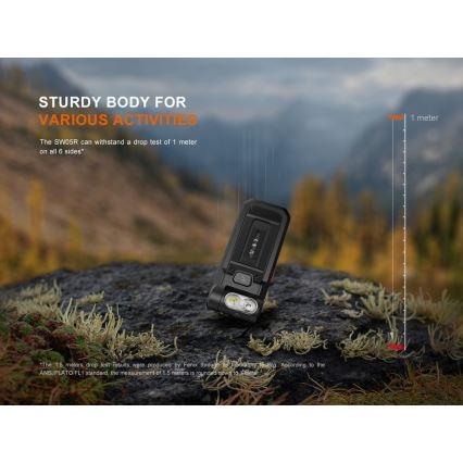 Fenix SW05RREDBLC - Lanterna LED com regulação LED/USB IPX6 150 lm 49 h 700 mAh preto